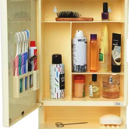 zahab bathroom cabinet with mirror Plastic Wall Shelf image 3