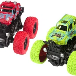 little finds Pack of 2 Unbreakable Mini Monster Trucks 4wd Friction Powered Cars for Kids-picture-20