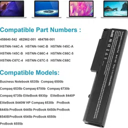 SellZone Compatible Battery For HSTNN-XB24 HSTNN-XB59 HSTNN-XB61 TD06 486295-001 6 Cell Laptop Battery image 2