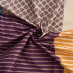 fine tex world Multicolour Striped 210 TC Microfibre Single Bedsheet With 1 Pillow Cover image 3