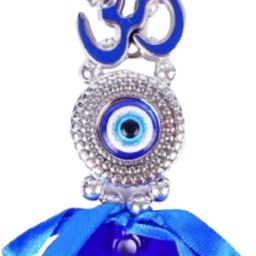 house of common Om Design Evil Eye Hanging for Home, Evil Eye Home Decor Items Brass, Aluminium Windchime-picture-2
