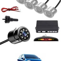 zplus Car Parking Sensors - Set of 4 with Reverse Parking Camera (Silver)-125 Safety of Passengers/Car One Alarm Kit-2267 Parking Sensor-picture-37