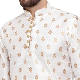 over crowd Men Jacquard Kurta Dhoti Set image 4