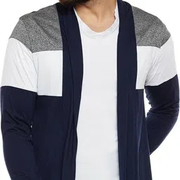 trendolo Men Kimono Style Full Sleeve Dark Blue Shrug-picture-17