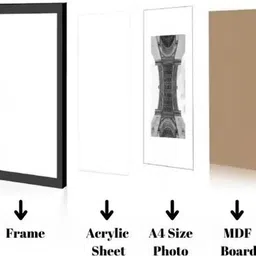 poorvika enterprises Elegant Peacock with Lotus Wall Art Photo Frame for Home & Office Décor Digital Reprint 9 inch x 12 inch Painting image 2