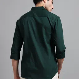 proword Men Slim Fit Solid Spread Collar Casual Shirt image 4