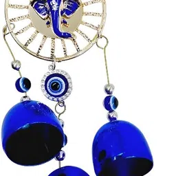 appe Evil Eye Hand Shaped Metal Hanging with Bells Home Door & Car Protection Decor Glass Windchime image 4