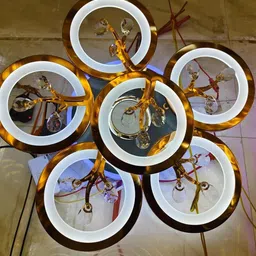 kinis Circular Ring Design with Crystals | Ceiling Light for Living Room Ceiling Light Ceiling Lamp image 5