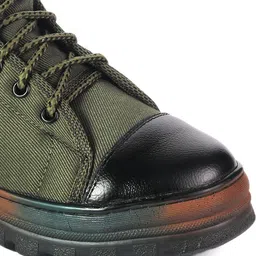 xhugoy JB-2 Men's Green Jungle Combat Hunter Boots PU High Ankle Boots For Men image 5