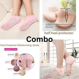 infinitystore Silicone Heel Protector AND Moisturizing Silicone Gel Socks for Repairing Dry Heel Support-picture-23