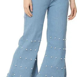 houseofcommon Women Boot-Leg Mid Rise Blue Jeans image 3