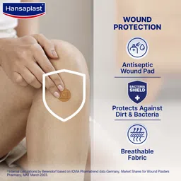 hansaplast Antiseptic Spot Bandage | 50 Strips | Round Shape | For small cuts & nicks Adhesive Band Aid image 2