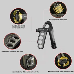 fit 4 heal Adjustable Hand Grip 5kg - 100kg Strengthener with Counter for Men & Women Hand Grip/Fitness Grip image 4