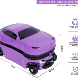 polo class Small Cabin Suitcase (18 inch) 4 Wheels - rideon bag grey blue - Grey, Blue image 4