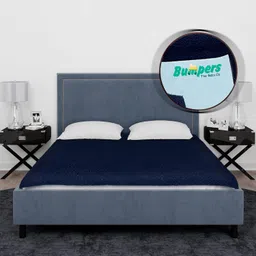 bumpers Polycotton Baby Bed Protecting Mat (Dark Blue, XX-Large) image 1