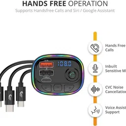 chaebol v5.0 Car Bluetooth Device with FM Transmitter, Car Charger, Audio Receiver, MP3 Player, USB Cable image 3
