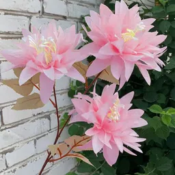 homesake Pink Artificial Dahlia Sticks with 3 Heads, Set of 2 Real Touch Faux Flowers Pink Dahalia Artificial Flower-picture-16