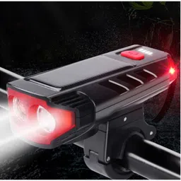 reshne Bicycle FRONT head light with Horn 2 Eyes LED Front Light image 3