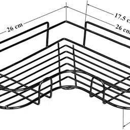 Self-Adhesive Metal Bathroom Corner / Organizer Iron Wall Shelf-image-47
