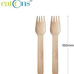 eatons Disposable Wooden Dessert Fork, Salad Fork, Fruit Fork, Dinner Fork Set image 3