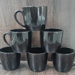 love unlimited Pack of 6 Bone China small black sushil-04 Tea Cups Set of 6 for Home/Office/Gifts, 140 ML-picture-10