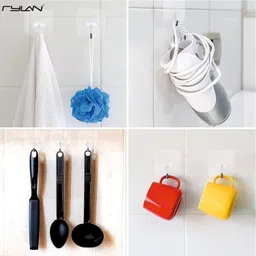 e-ecl Self Adhesive Strong Sticky Wall Hooks for Hanging Kitchen, Bathroom Accessories Hook 8 image 3
