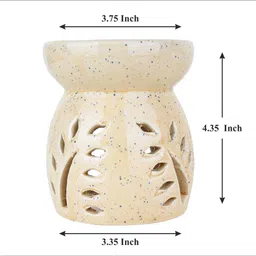 asian aura Ceramic Aroma T-Light Diffuser with 2 10 ML Aroma Oil and 1 Tea Light Candle Diffuser Set image 4