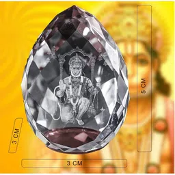 lilone Hanuman Ji Crystal Showpiece Decorative Showpiece - 5 cm image 3