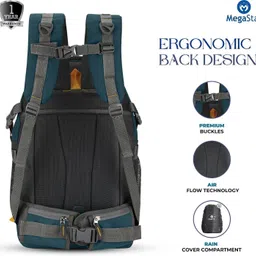 megastar Large 44 L Laptop Backpack Hammer Premium Waterproof Bag For Travelling Trekking Rucksack Hiking Camping image 3
