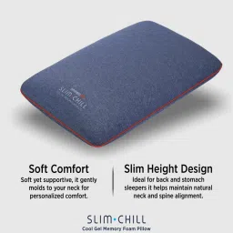 springfit Slim Chill Memory Foam Cool Gel 17 x 26 Inch Sleeping Pillow (Pack of 2) image 3