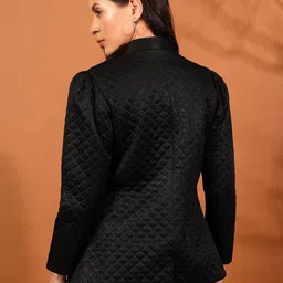 woowzerz Puffed Quilted Self Design Coat For Women image 2