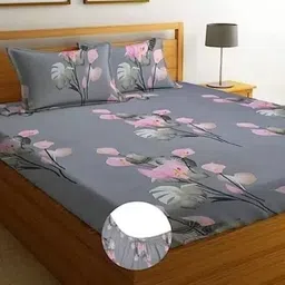 lx loyrex Cotton Double Fitted (Elastic) 250 TC Printed Bedsheet-picture-35