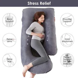 prifarodo Microfibre Pregnancy Pillow Pack of 1 Solid Pregnancy G Shape for Pregnant/Maternity Back Pain Relief, HIPS & Belly Support image 2