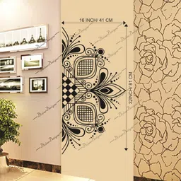 divinedesigns 41 cm Half Mandala Design Art Self Adhesive Sticker For Home Self Adhesive Sticker image 3