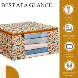 Aaliya Saree Covers pack of 4 transparent window wardable organizers with zippers Poly-canvas Laundry Bag image 4