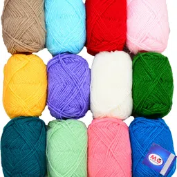 m.g enterprise 100% Acrylic Wool Royal Bunny 12 Combo Wool Ball Hand Knitting Wool/Art Craft Soft Fingering Crochet Hook Yarn, Needle Knitting Yarn Thread Dyed-picture-12