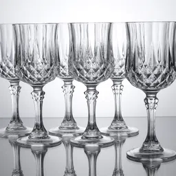 grilix (Pack of 6) Crystal Clear Diamond Cut Glass For Wine,Whisky,Beer,Juice,Cocktail Glass Set Water/Juice Glass-picture-13