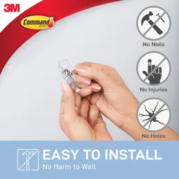 command 3M Small Wire Wall Plastic Hooks, Holds upto 225 Gms, 4 Strips Hook 3 image 5