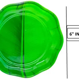 laserbot SAUCCER Banana Leaf HEPTAGON Ice Cream Starters Serving Melamine Plate (6" Inch) Half Plate image 5