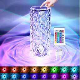 waikil 3 Touch Diamond Crystal Lamp,Crystal Rose Lamp,16 Color RGB Changing LED Lights Table Lamp-picture-17