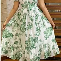 Women Fit and Flare Light Green Midi/Calf Length Dress-image-74