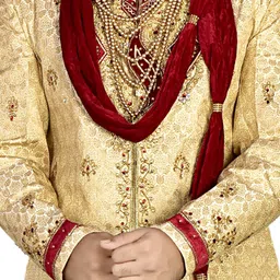 DIAMOND Gold Jacquard - Look Regal for Weddings Festivals & Special Events Embroidered Sherwani image 5