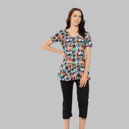 aarika Womens Sports Wear Multi-Black Colour Printed Nylon Swim Suit Printed Women Swim-dress Multicolor Swimsuit-picture-13