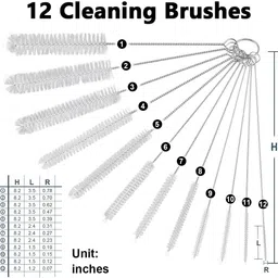 hasthip 12pcs Straw Cleaner Brushes Set Pipe Cleaning Tool Kit image 3