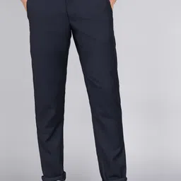 allen solly Men Regular Fit Blue Cotton Blend Trousers-picture-22