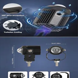 maties High/Low Beam Amber And White Twin Mini LED Light For Vehicle-147 Fog Lamp Car, Motorbike, Truck, Van LED for Maruti Suzuki (12 V, 55 W) image 3