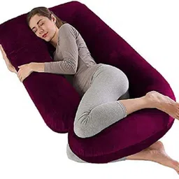 victostar j shape pregnancy pillow Polyester Fibre Solid Pregnancy Pillow Pack of 1 image 3