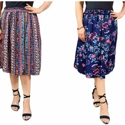 manat diva Women Printed A-line Multicolor Skirt image 1
