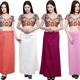 Pistaa Peach. Off White, Magenta and Pastle Pink Cotton Blend Petticoat-picture-20