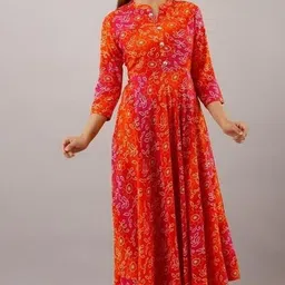 biluniya fabrec Floral Print Rayon Blend Stitched Anarkali Gown image 3